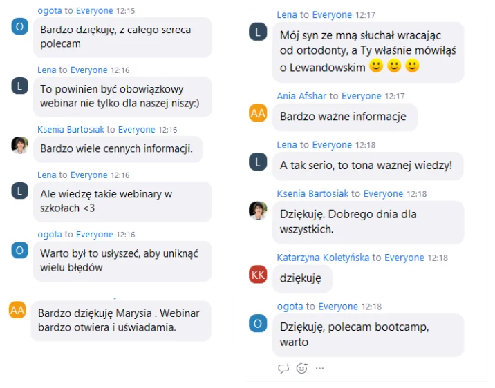 Opinie uczestniczek webinaru: Jak nie dać się zhakować na Facebooku i Instagramie